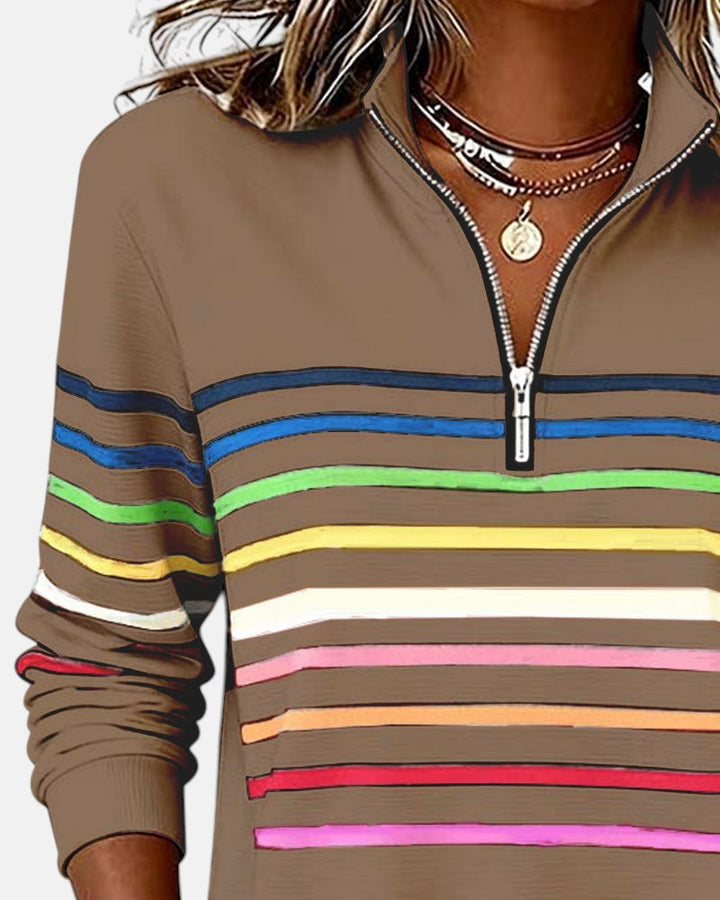 Ella™ | Striped Zip-Up Hoodie