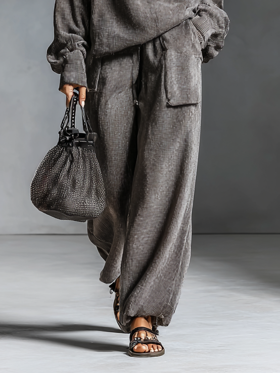 Emily™ | Casual Corduroy Hooded Sweatshirt And Pants Set