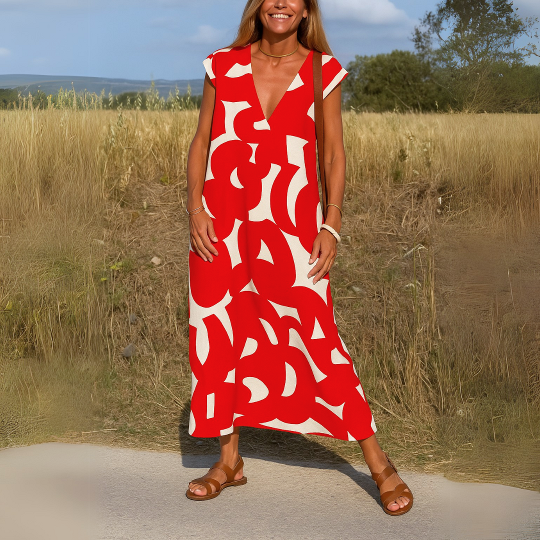 Valentina™ | Flowing V-Neck Dress