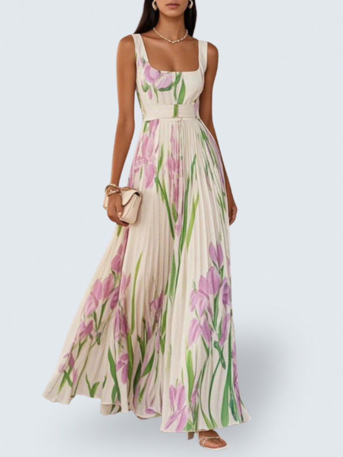 Mia™ | Floral Pleated Maxi Dress