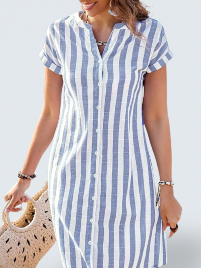Maya™ | Striped Shirt Dress