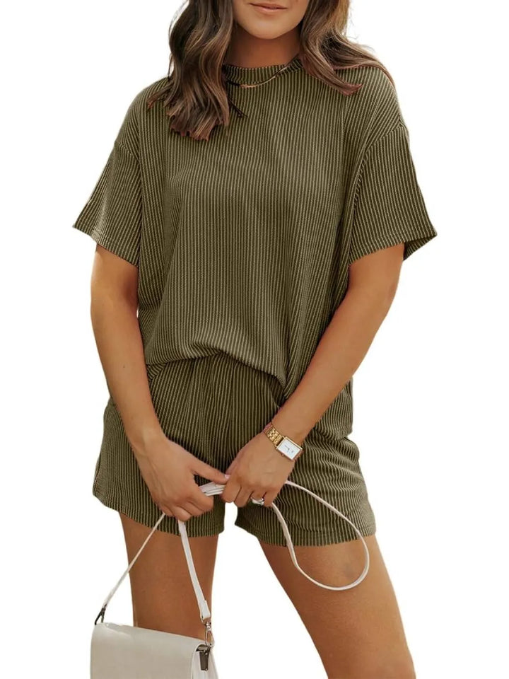 Irina™ | Ribbed Textured Shorts Set