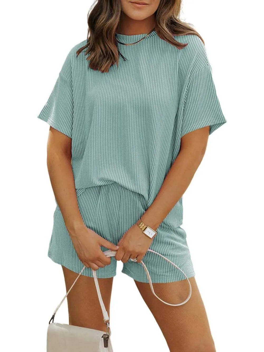 Irina™ | Ribbed Textured Shorts Set
