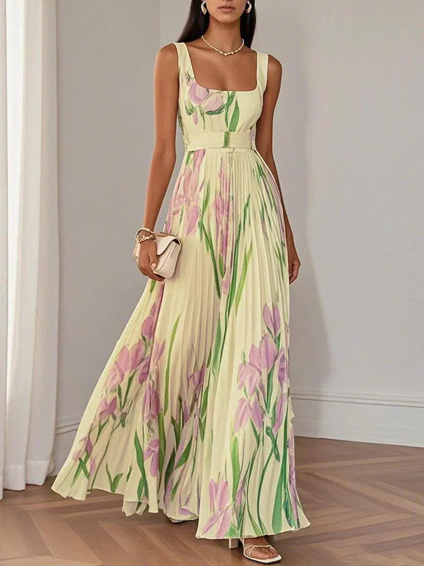Mia™ | Floral Pleated Maxi Dress
