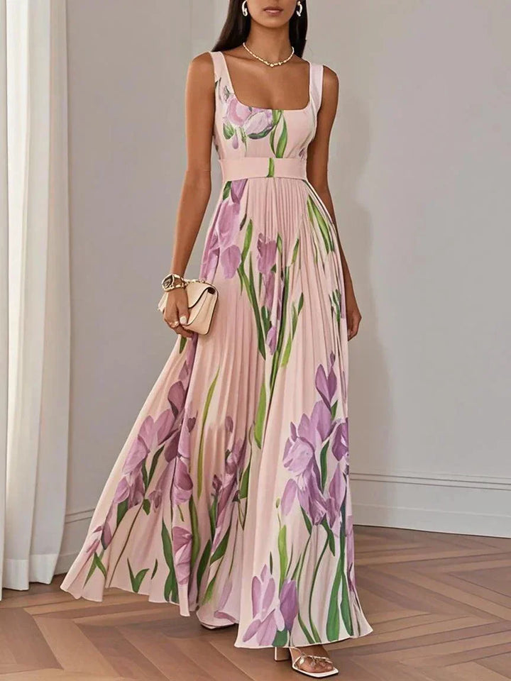 Mia™ | Floral Pleated Maxi Dress