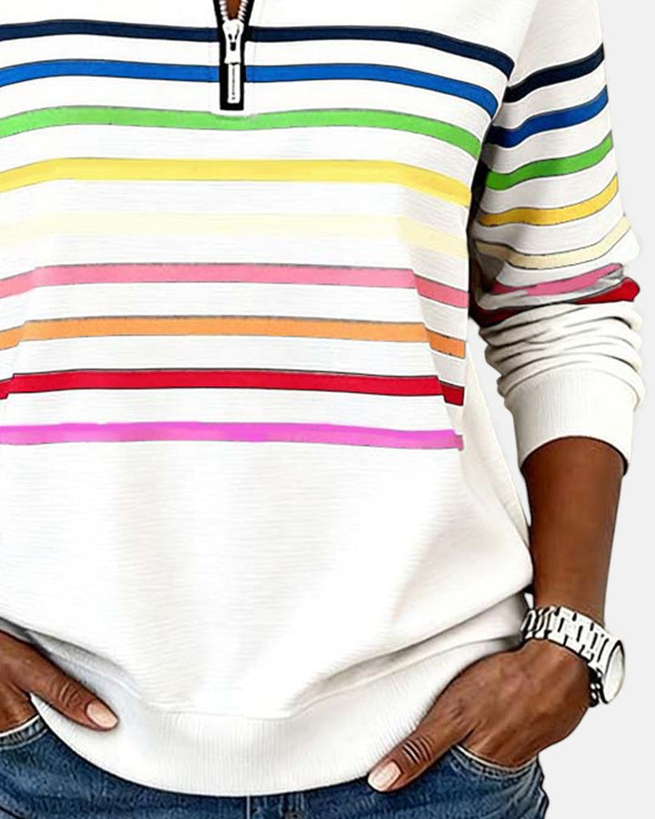 Ella™ | Striped Zip-Up Hoodie