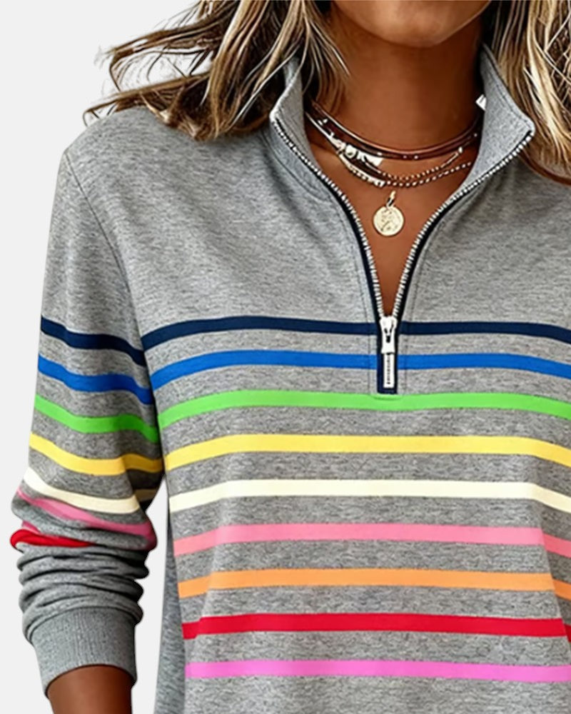 Ella™ | Striped Zip-Up Hoodie