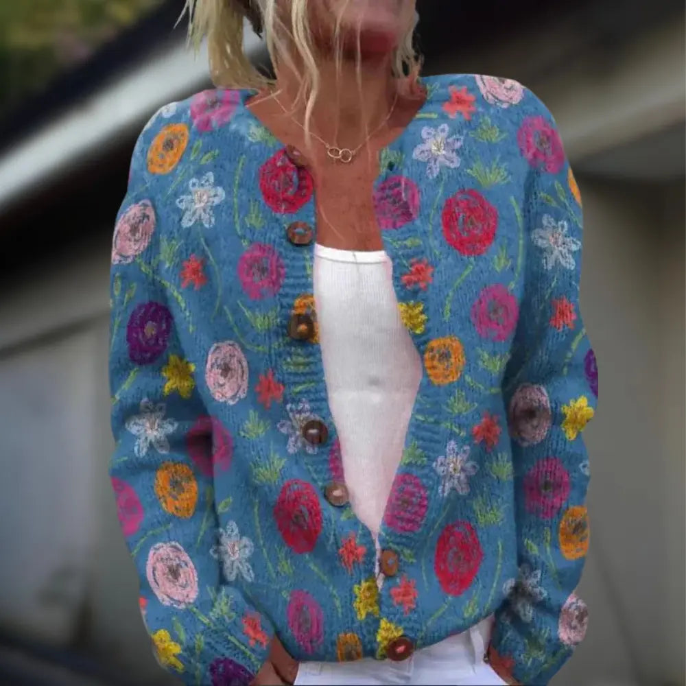 Anja™ | Knitted Cardigan With Print