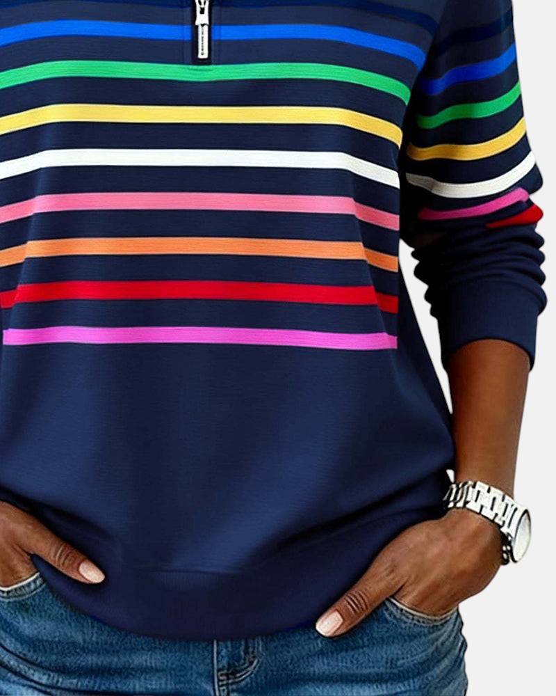 Ella™ | Striped Zip-Up Hoodie