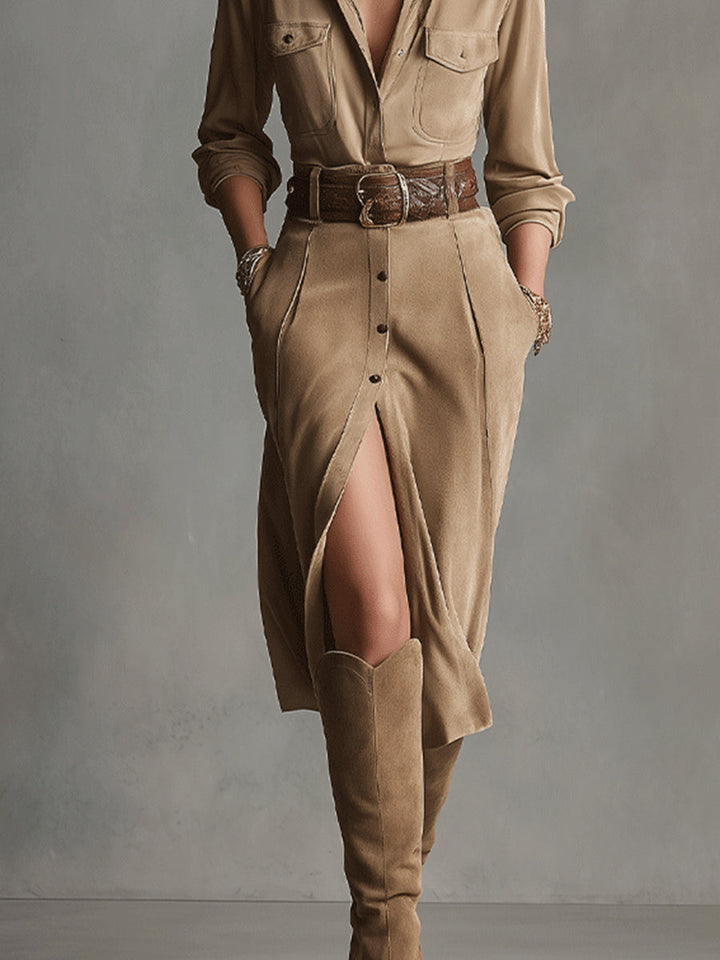 Madeline™ | Suede Midi Dress