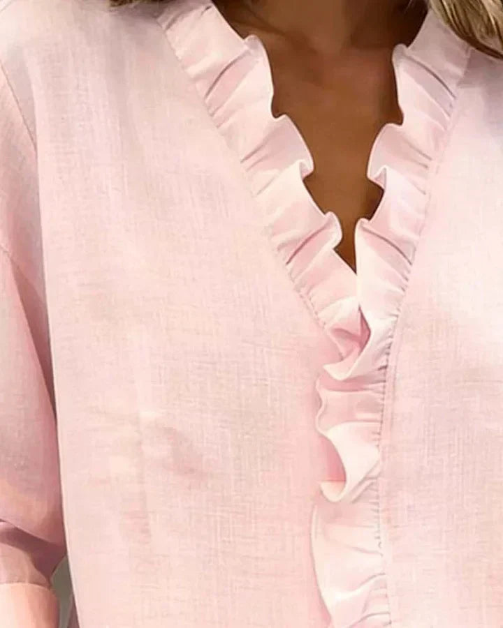Emma™ | Ruffle V-Neck Blouse