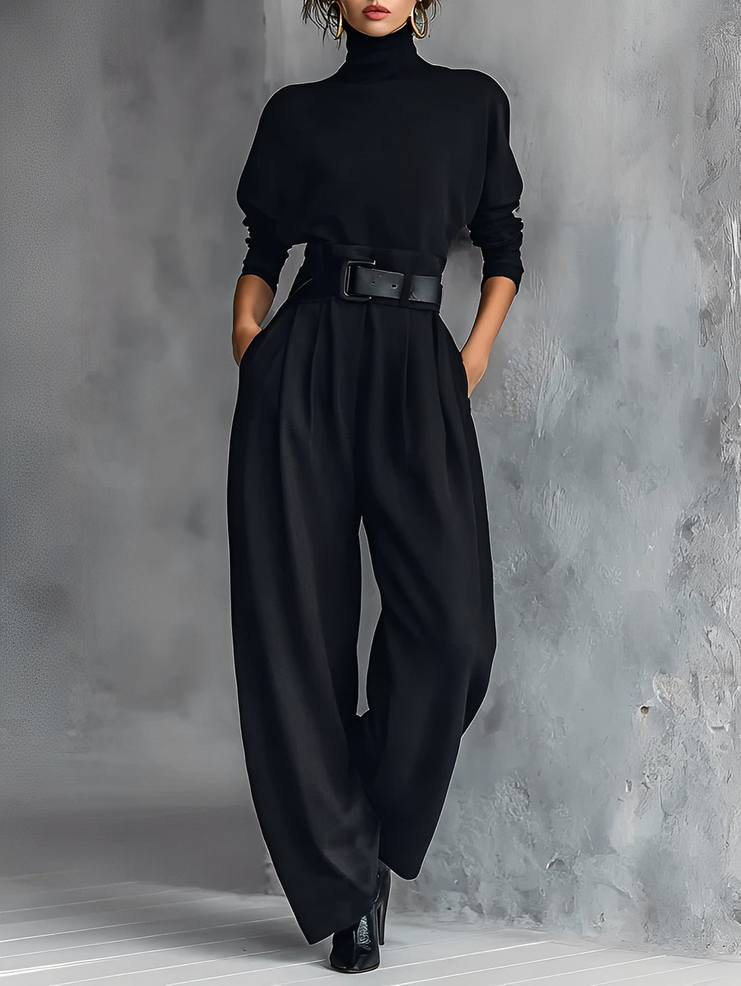 Emily™ | Turtleneck And Straight Leg Pants Set