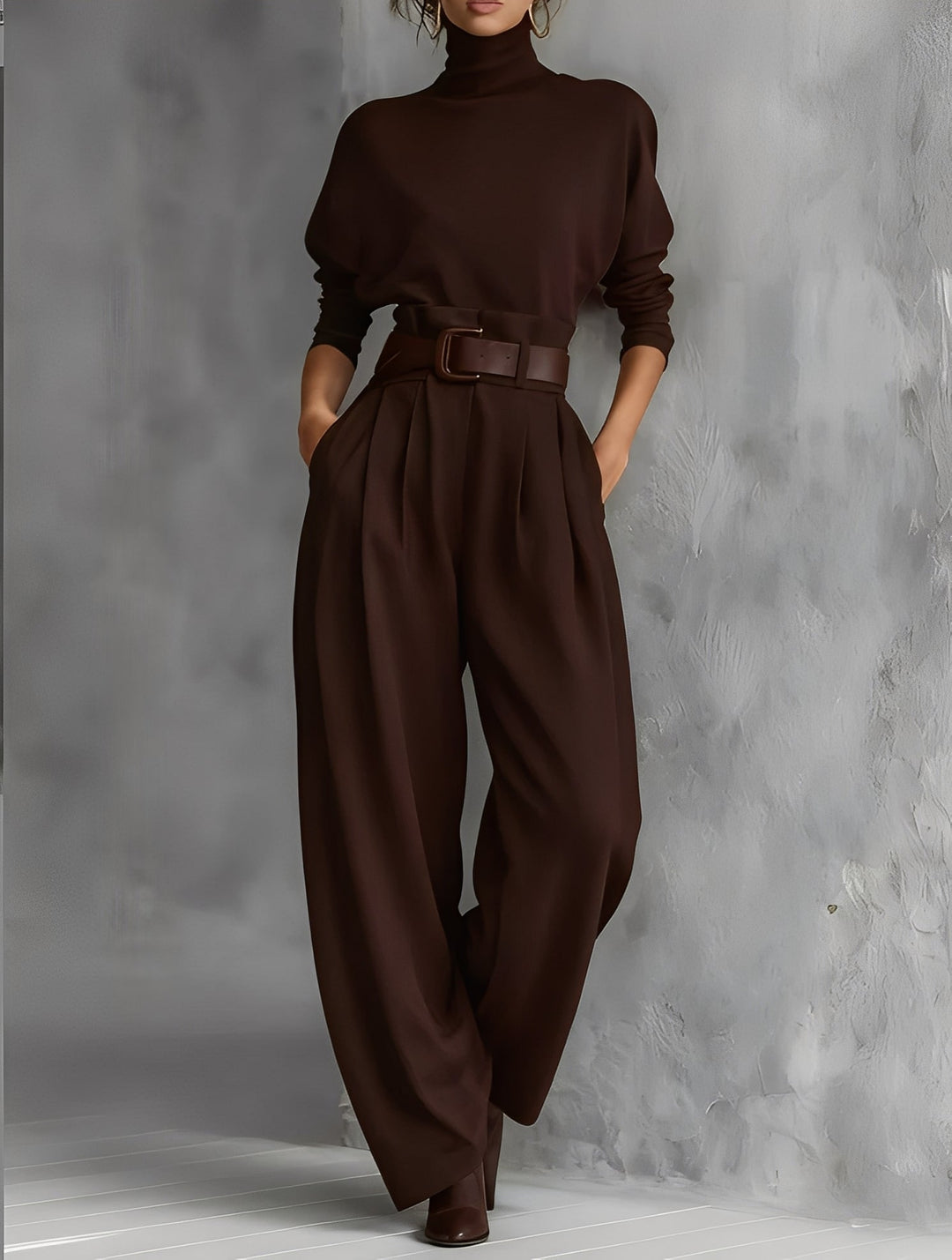 Emily™ | Turtleneck And Straight Leg Pants Set