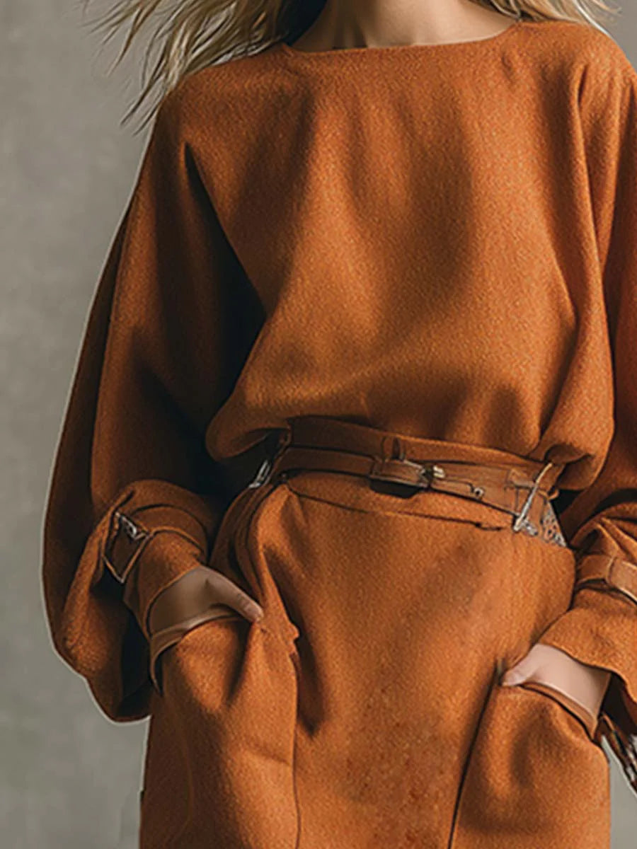 Jessica™ | Crew Neck Top And Pocket Maxi Skirt Set
