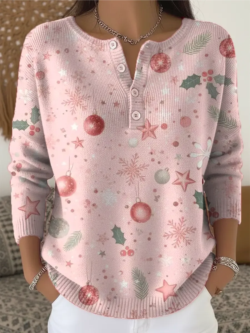 Nora™ | Christmas Sweater With Buttons