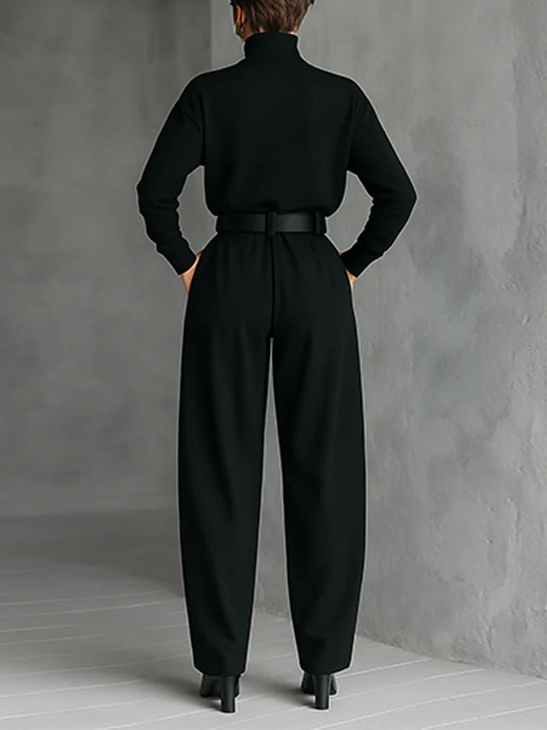 Isabella™ | Turtleneck Long Sleeve Top And Straight Leg Pants Set