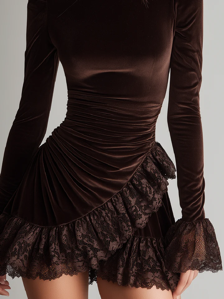 Isabella™ | Velvet Turtleneck Mini Dress