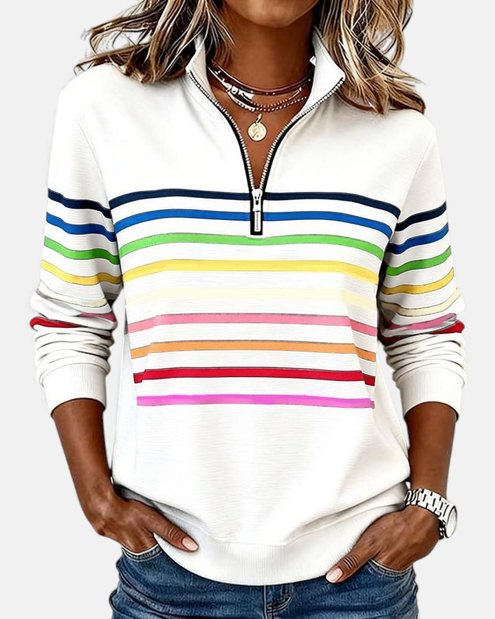 Ella™ | Striped Zip-Up Hoodie