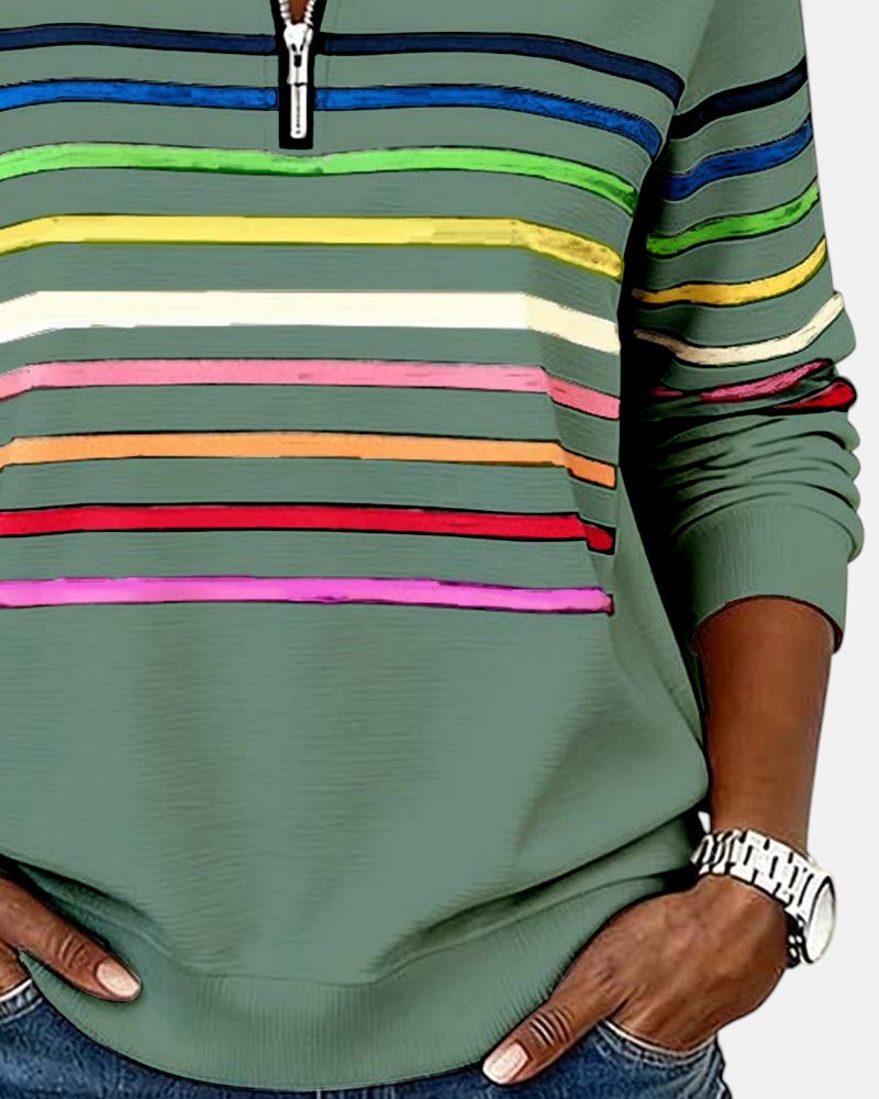 Ella™ | Striped Zip-Up Hoodie