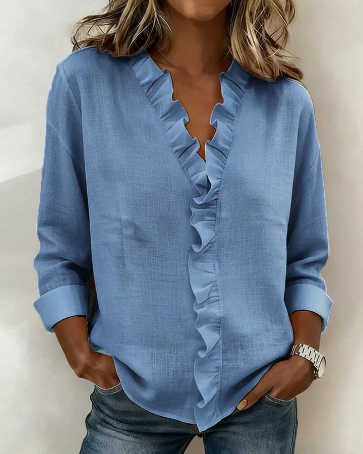 Emily™ | Ruffled V-Neck Blouse