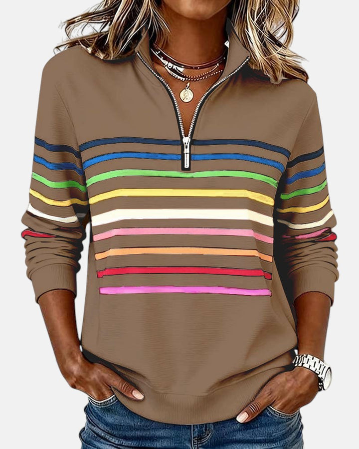 Ella™ | Striped Zip-Up Hoodie