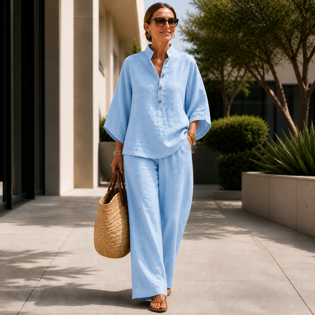 Isabella | Full set with batwing sleeves and wide-leg pants