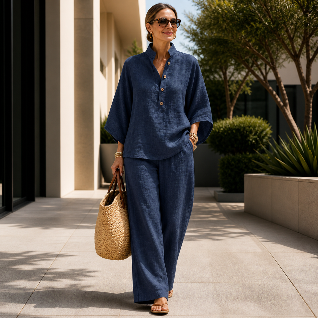 Isabella | Full set with batwing sleeves and wide-leg pants